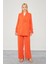 Oranj Kolları Büzgü Detaylı Pantolonlu Takım 1