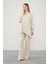 Taş Asimetrik Kesim Balon Kol Pantolonlu Takım 1