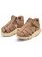Galler Deri Tek Cırtlı Arkası Kapalı Unisex Bebek Sandalet Kum Rengi 4