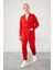 Kırmızı Düğme Kapama Pantolonlu Hırka Takım 2