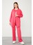Fuşya Bisiklet Yaka Cepli Penye Pantolonlu Spor Takım 2