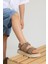 Archie Çift Cırtlı Deri Unisex Çocuk Sandalet Kum Rengi 2