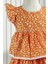 Çiçekli Elbise Turuncu MDVK118 2