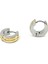 Gümüş Renk - Altın Renk Yuvarlak Unisex Küpe EAR22 2