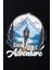 Erkek Bisiklet Yaka Mevsimlik Adventure Baskılı Standart Fit Siyah T-Shirt 2