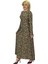 Kadın Leopar Desen Krep O Yaka Elbise BGL-ST03539 4