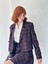 Kısa Blazer Ceket Kadın Mürdüm 2