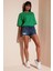 Pamuklu Oversize Bisiklet Yaka T Shirt Bayan T Shirt 5864562 2