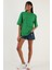 Pamuklu Oversize Bisiklet Yaka T Shirt Bayan T Shirt 5864562 4