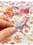 Sevimli Kız ve Atıştırmalıklar 100 Yaprak Pembe Mini Kutu Şeffaf Pet Sticker Seti / Su Geçirmez 4