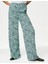 Yüksek Bel Desenli Wide Leg Pantolon 2