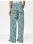 Yüksek Bel Desenli Wide Leg Pantolon 3