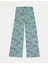 Yüksek Bel Desenli Wide Leg Pantolon 4