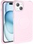 Apple iPhone 14 Kılıf Magsafeli Airbagli Mat Silikon Hepi Kapak Açık Pembe 3