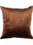 Parlak Kadife Kahverengi 45x45 cm Kare Kırlent Kılıfı 1