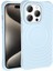 Apple iPhone 15 Pro Kılıf Magsafeli Airbagli Mat Silikon Hepi Kapak Açık Mavi 3