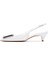 Kadın Beyaz Arkası Açık Kısa Topuklu Deri Stiletto 24SFD121322 4