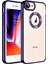 Apple iPhone 8 Kılıf Kamera Korumalı Logo Açık Renkli Kenarlı Arkası Şeffaf Silikon Kapak 1
