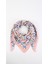 Çiçek Desenli Pembe Soft Eşarp 95X95 1