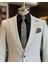 Italyan Stil Slim Fit Ceket Yelek Pantolon Takım Elbise Gri T10869 2