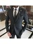 Italyan Stil Slim Fit 8 Drop Ceket Yelek Pantolon Takım Elbise Siyah T9977 1