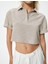 Kısa Kollu Crop Gömlek Yarım Düğme Detaylı 5