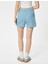 Mini Kot Şort Etek Drape Detaylı Relax Fit 4