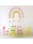 Pembe ve Noktalı Gökkuşağı Çocuk Dekoratif Duvar Sticker Çıkartma Bebek Çocuk Odası 1