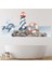 Balina ve Deniz Feneri Okyanus Banyo Çocuk Dekoratif Duvar Sticker Çıkartma Ofis Oturma Odası 1
