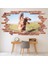 Daschund Köpek Kırmızı Tuğla 3D Delik Dekoratif Duvar Sticker Çıkartması Bebek Çocuk Odası 1