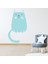 Mavi Kedi Sevimli Yavru Kedi Dekoratif Duvar Sticker Çıkartma Yatak Çocuk Odası 1