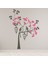 Güzel Kuş Ağacı Pembe Çiçekler Dekoratif Duvar Sticker Çıkartma Ofis Oturma Odası 1