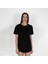 Oval Etek Nakışlı Unisex Siyah T-Shirt 4