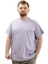 Mode Xl Büyük Beden Erkek T-Shirt Bisiklet Yaka Basic 20031 Lila 1