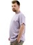 Mode Xl Büyük Beden Erkek T-Shirt Bisiklet Yaka Basic 20031 Lila 2