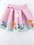 Kız Çocuk Pembe Etek Tişort Şapka Üçlü Takım Baskılı 4