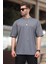 Füme Oversize Yırtık Deyatlı Pamuklu Tişört 7032 2