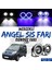 Peugeot Bipper 2008-2022 Uyumlu Üniversal Mercekli Angel Sis Farı Metal Su Geçirmez 76 mm Mavi Halkalı Gündüz Farı Angel Eyes 2 Adet 1