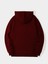 Unisex Basic Düz Renk Kapüşonlu Içi Yumuşak Polarlı Oversize Sweatshirt - Bordo 2