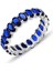 Gümüş Rodyumlu Oval Baget Kesim Safir Taşlı Tamtur Yüzük SGTL12400SAFIR 1