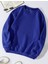 Unisex Oversize Bisiklet Yaka Basic Düz Sweatshirt - Saks Mavisi 1
