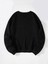 Unisex Oversize Bisiklet Yaka Basic Düz Sweatshirt - Siyah 2