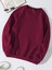 Unisex Oversize Bisiklet Yaka Basic Düz Sweatshirt - Bordo 1