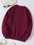 Unisex Oversize Bisiklet Yaka Basic Düz Sweatshirt - Bordo 2