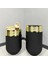 Dekoratif Gold Darbuka Siyah Saksı 70CM + Sehpa 60CM Ikili Set 1