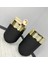 Dekoratif Gold Darbuka Siyah Saksı 70CM + Sehpa 60CM Ikili Set 2