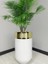 Elegant Dekoratif Gold Darbuka Parlak Beyaz Saksı 70CM 1