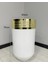 Elegant Dekoratif Gold Darbuka Parlak Beyaz Saksı 70CM 3