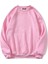 Unisex Oversize Bisiklet Yaka Basic Düz Sweatshirt - Pembe 1