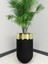 Elegant Dekoratif Gold Darbuka Siyah Saksı 70CM 1